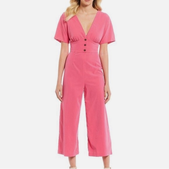 Gianni Bini Pants - Gianni Bini Katia Orchid Pink Cropped Jumpsuit NWT Size 8
